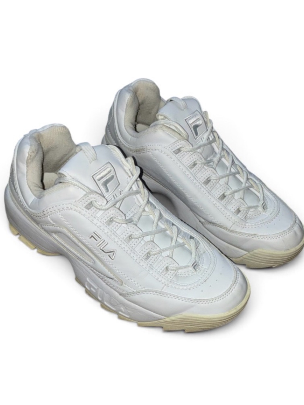 Fila Men's White Chunky Lace-Up Sneakers